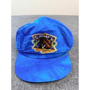 Vintage Camel Smooth Snapback Hat Blue Nylon 90s Cigarette Promo Cap OSFA